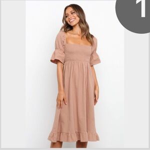 Petal & Pup tan Midi Dress
